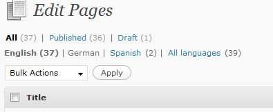 Liste der Posts mit Sprachauswahl Postet eine Liste mit Sprachauswahl