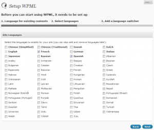 languages_wizard Choosing languages for the site