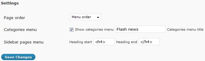 CMS navigation setup