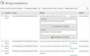 Theme strings translation