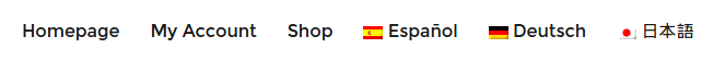 This is the language switcher in the Twenty Sixteen theme when the current language is English.