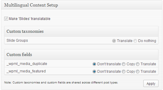 Multilingual Content Setup
