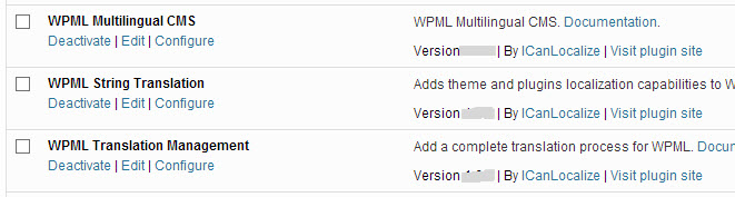 Required WPML components