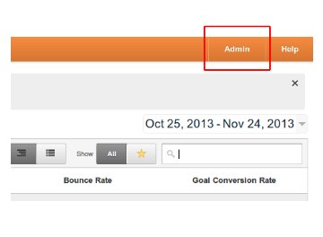 Admin link in GA