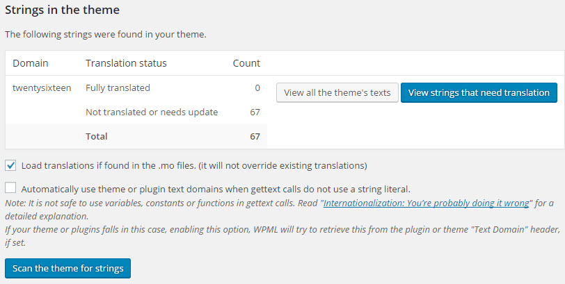 Scan the theme for strings