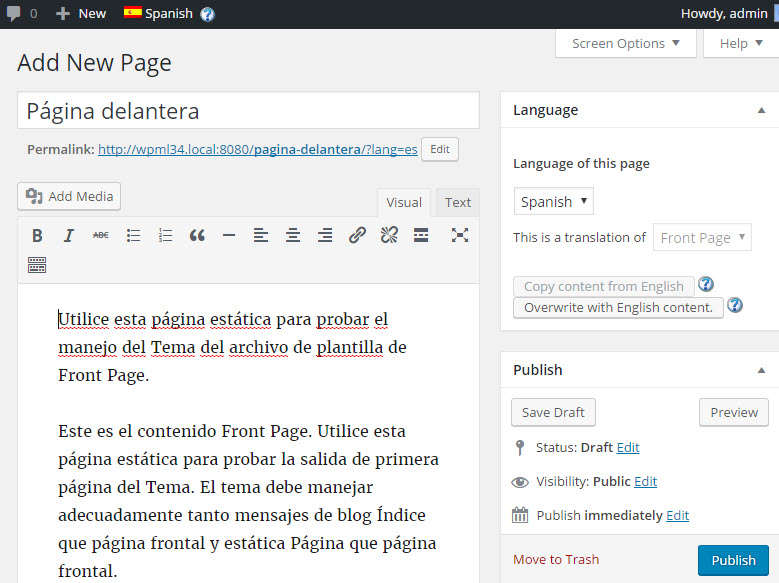 Translating content