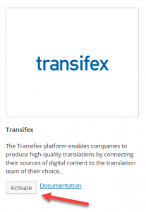 Activating Transifex