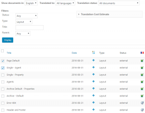 Layouts to translate